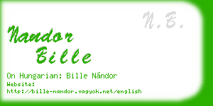 nandor bille business card
